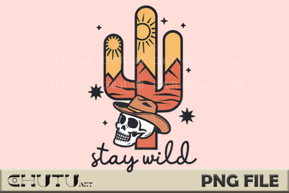 Download Stay Wild Cactus Skull PNG - Png Collection