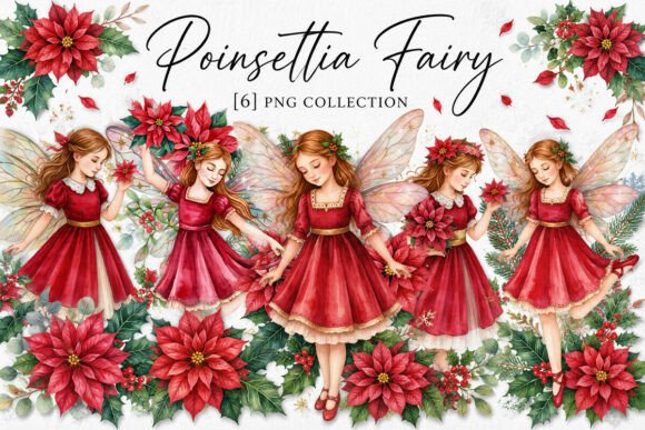 Download Poinsettia Fairy Clipart PNG Bundle - Png Collection