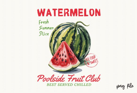 Download Summer Retro Watermelon Fruit PNG - Png Collection