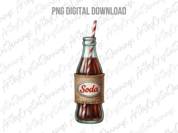 Download Vintage Style Soda Bottle PNG - Png Collection