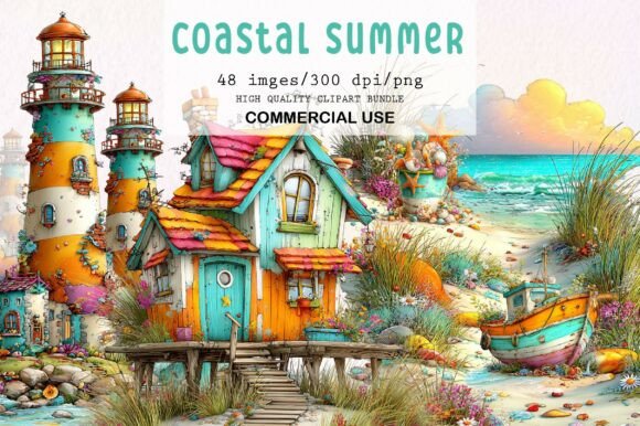 Download Whimsical Coastal Summer PNG Clipart - Png Collection