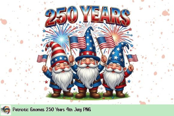 Download Patriotic Gnomes 250 Years 4th July PNG - Png Collection