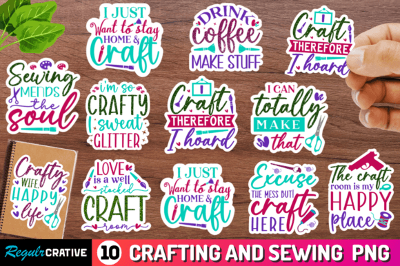 Download Crafting Printable Stickers Png Bundle - Png Collection