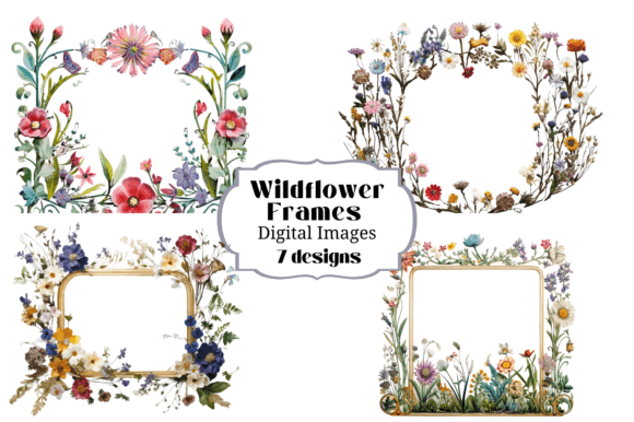 Download 7 Wildflower Frames Digital Images - Digital images Collection