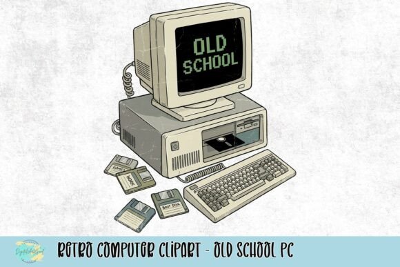 Download Retro Computer Clipart - Old School PC - Old school Collection