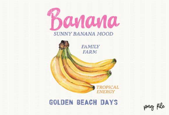 Download Summer Banana Retro Tropical Fruit PNG - Png Collection