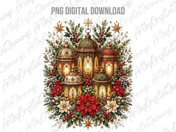 Download Christmas Lantern Poinsettia PNG - Png Collection
