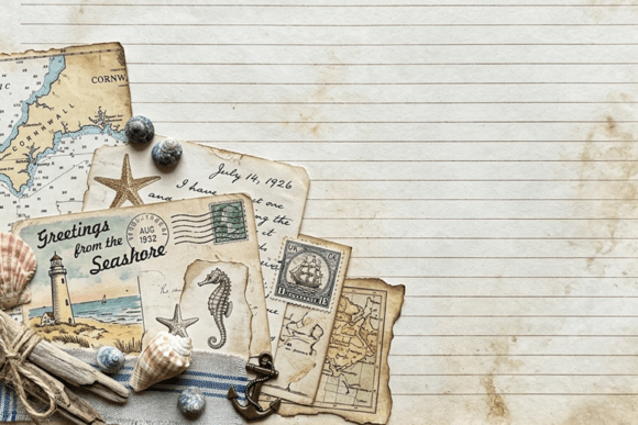 Download Vintage Sewing Floral Notes Journal Page - Sewing Collection