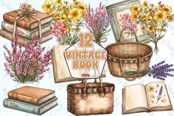 Download Vintage Cottagecore Book Clipart PNG - Png Collection