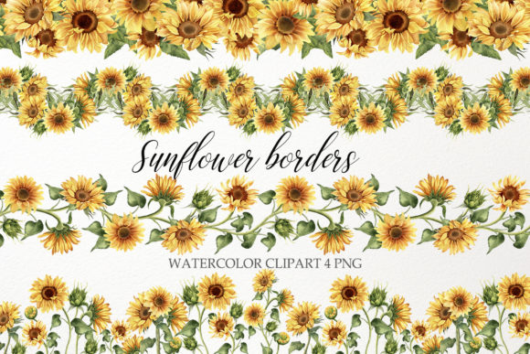 Download Sunflower Border Clipart. Watercolor PNG - Png Collection