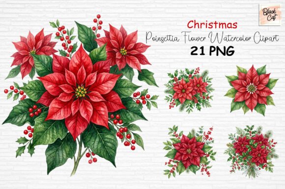Download Christmas Poinsettia Flower Clipart PNG - Png Collection