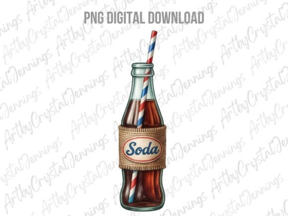 Download Vintage Style Soda Bottle PNG - Png Collection