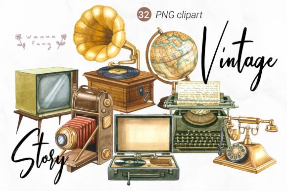 Download Vintage Watercolor Elements Clipart, PNG - Png Collection