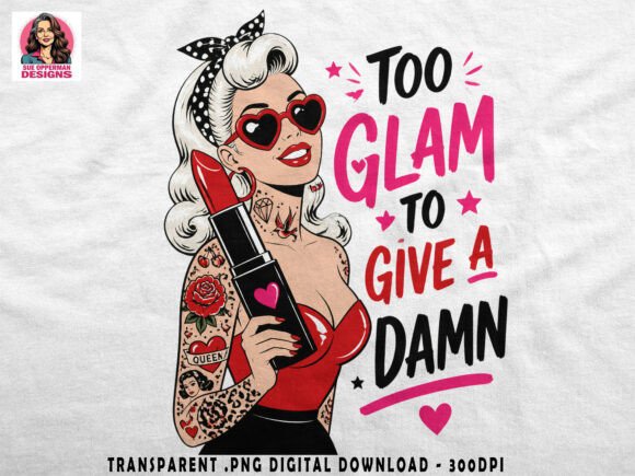 Download Too Glam to Give a Damn | Retro PNG - Png Collection