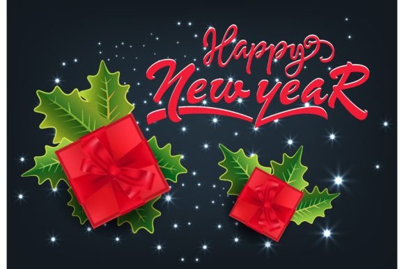 Download Happy New Year Festive Card Design. Gift - Premium Resources