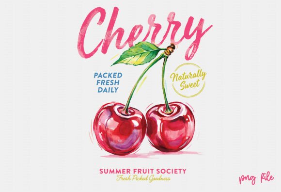 Download Summer Cherry Retro Vintage Fruit PNG - Png Collection