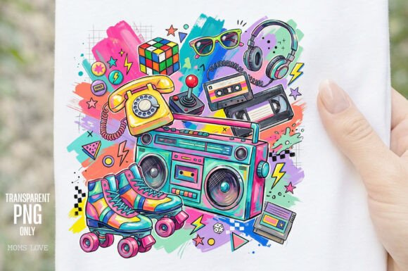 Download Retro 80s Nostalgia Collage PNG - Png Collection