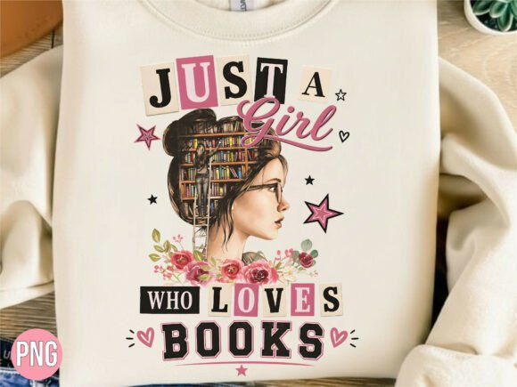 Download Girl Loves Books Retro PNG T-Shirt - Png Collection