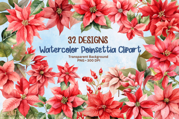 Download Watercolor Poinsettia Clipart PNG - Png Collection