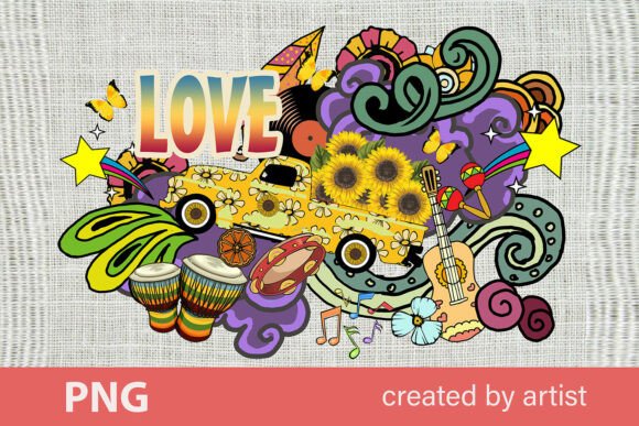 Download Hippie Png, Hippie Print Png, Png File, - Png Collection