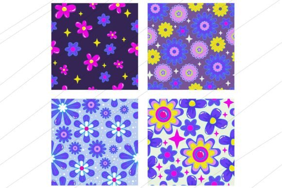 Download Flower Power Retro 1990s Seamless Patter - 1990s Collection