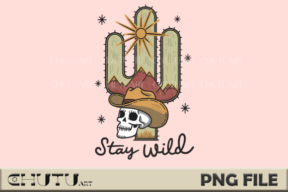 Download Stay Wild Cactus Skull PNG - Png Collection