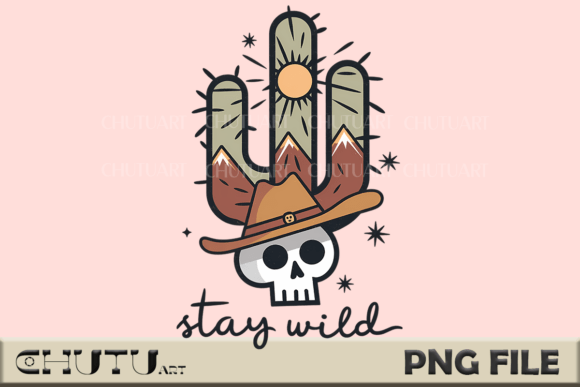 Download Stay Wild Cactus Skull PNG - Png Collection