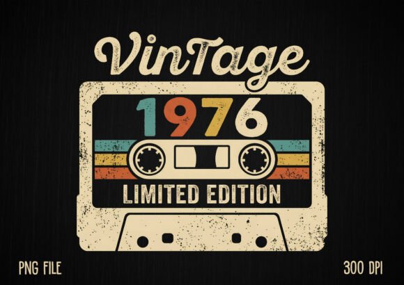 Download Vintage 1976 Cassette 50th Birthday PNG - Png Collection